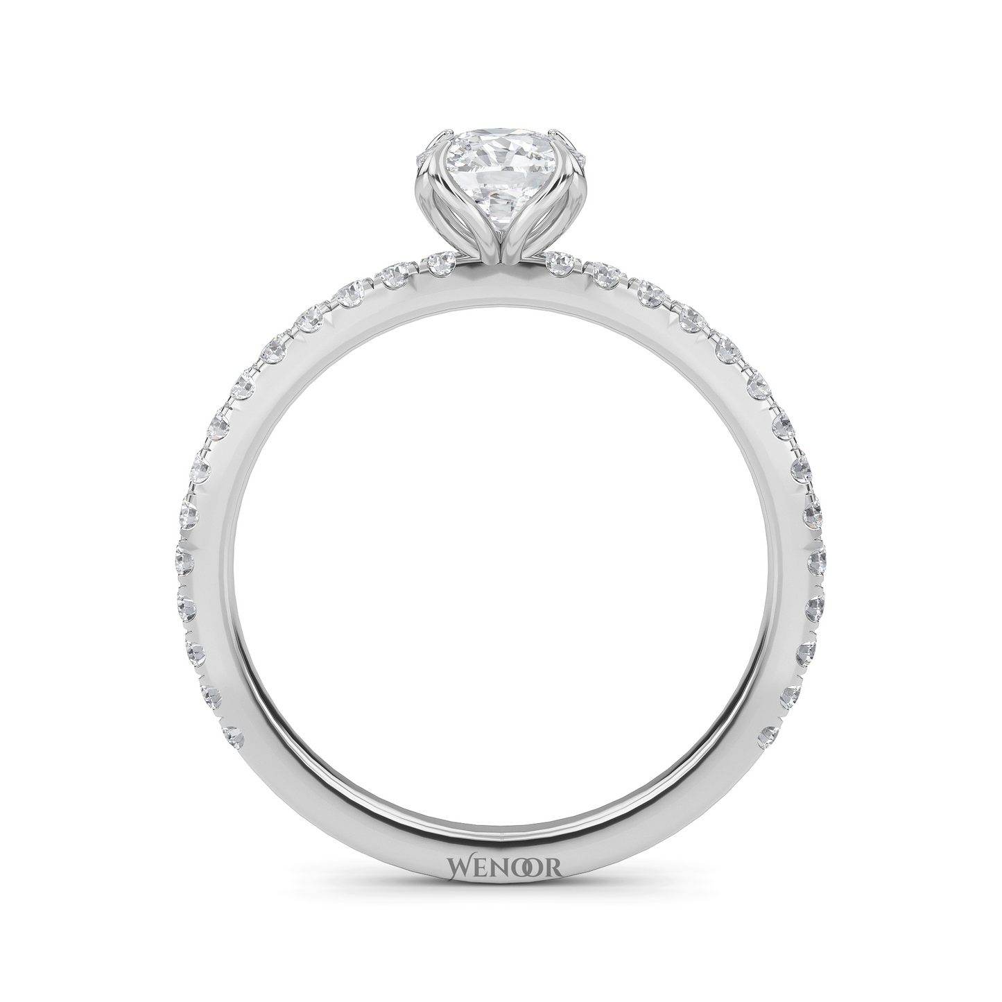 lab-grown cushion cut diamond engagement ring
