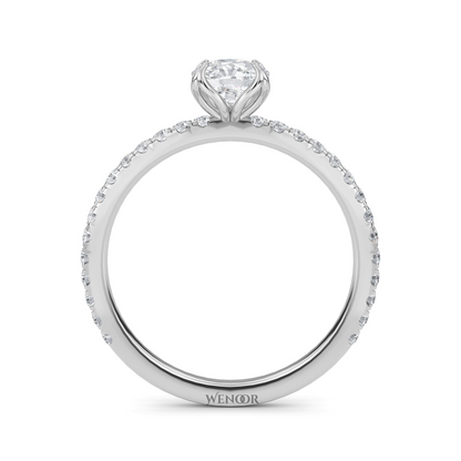 lab-grown cushion cut diamond engagement ring