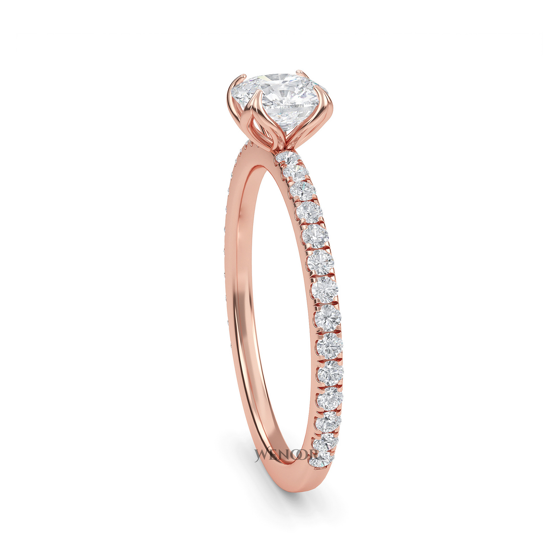 lab-grown cushion cut diamond engagement ring