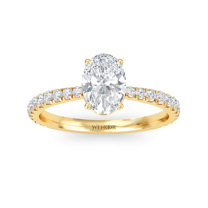 Oval Cut Lab Grown Diamond Engagement Ring Ethical 14K Gold Solitaire with Brilliant Lab Created Diamond