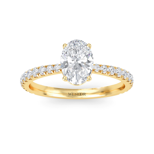 Oval Cut Lab Grown Diamond Engagement Ring Ethical 14K Gold Solitaire with Brilliant Lab Created Diamond
