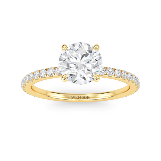 Exquisite Round Cut Lab Grown Diamond  Engagement Ring with Accent Setting – At WeNooR

