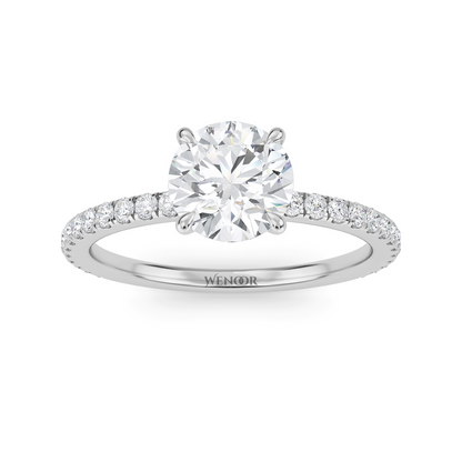 Exquisite Round Cut Lab Grown Diamond  Engagement Ring with Accent Setting – At Wenoor
