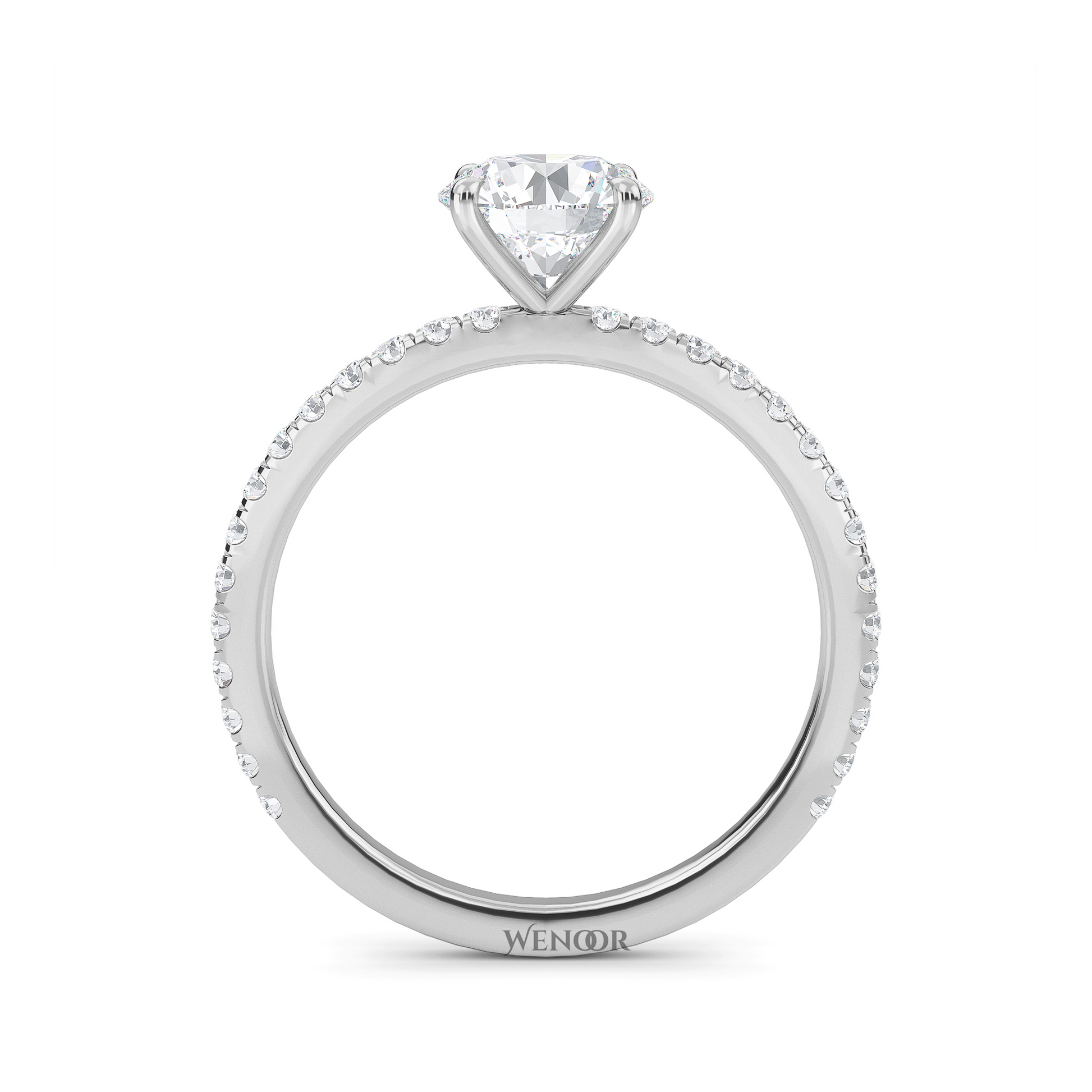 Exquisite Round Cut Lab Grown Diamond  Engagement Ring with Accent Setting – At Wenoor
