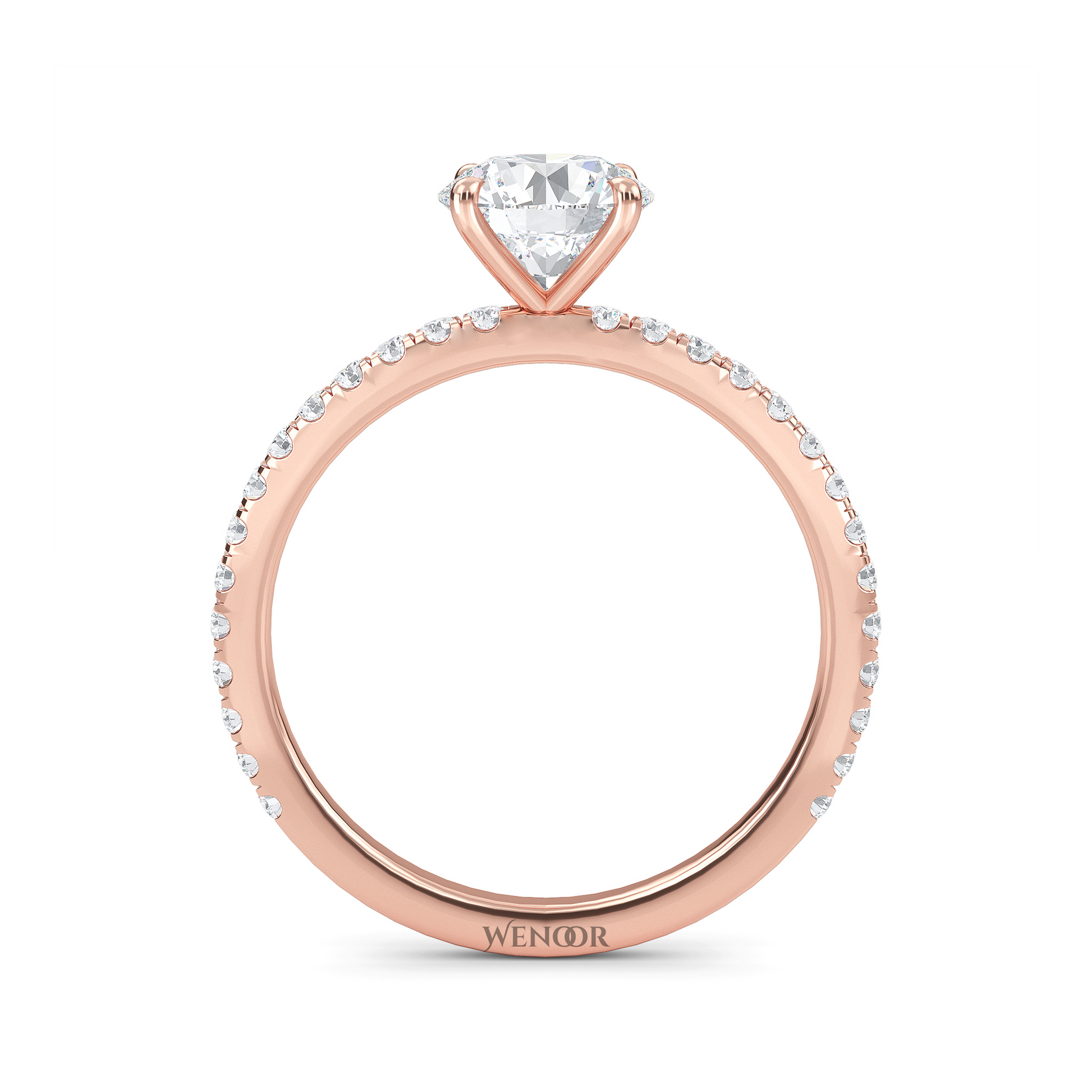 Exquisite Round Cut Lab Grown Diamond  Engagement Ring with Accent Setting – At Wenoor
