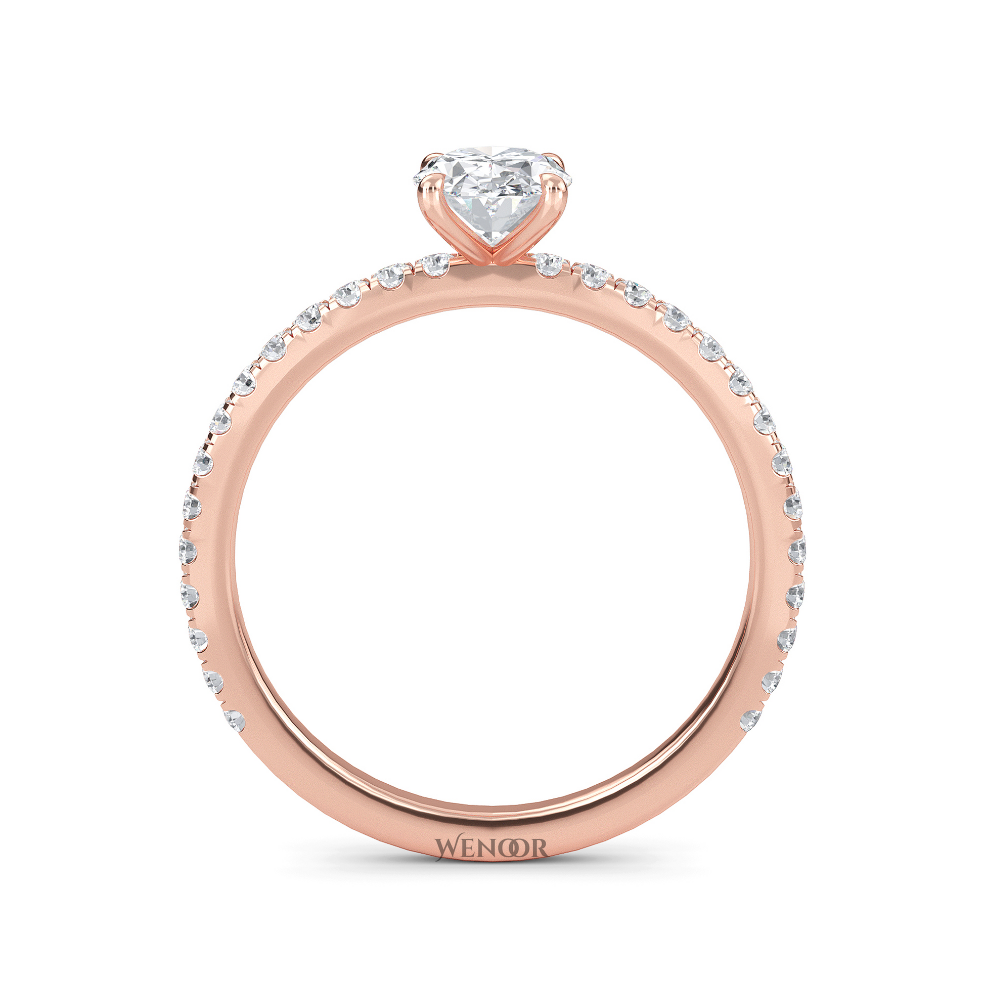 Luxury oval cut lab grown diamond engagement ring in 18K rose gold