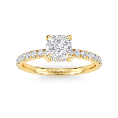 Designer Hidden Halo Cushion Cut Lab Grown Diamond Ring - Heirloom Quality Ethical Jewelry