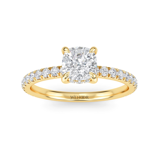 Designer Hidden Halo Cushion Cut Lab Grown Diamond Ring - Heirloom Quality Ethical Jewelry