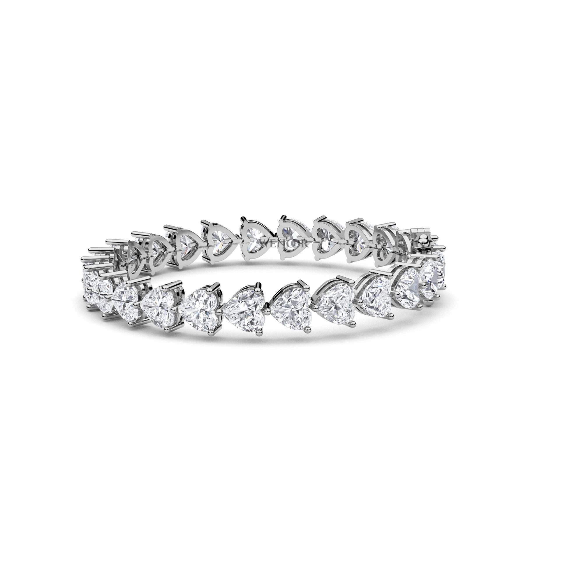 Elegant heart shaped diamond tennis bracelet in rose gold - perfect anniversary gift with ethical lab grown stones