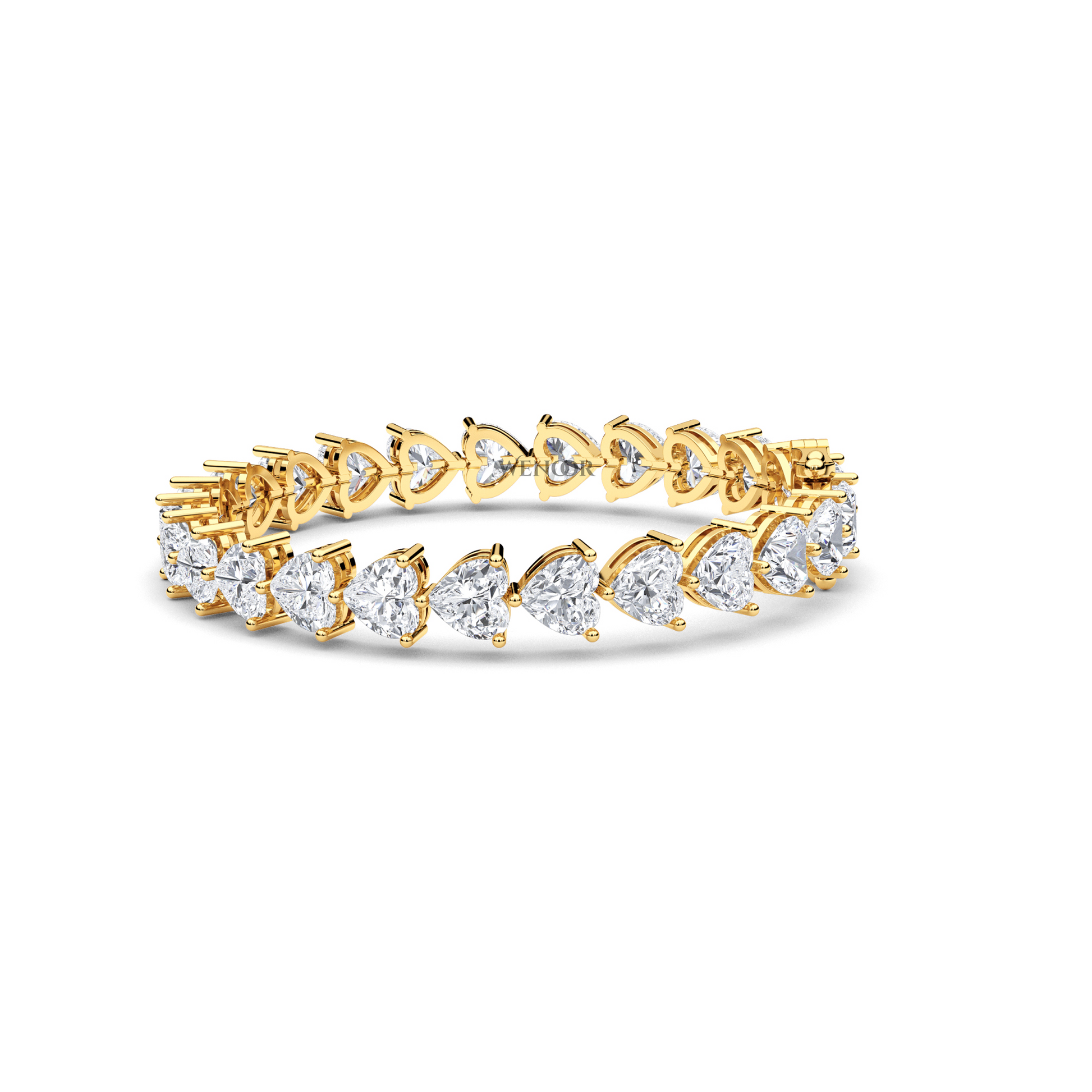 Elegant heart shaped diamond tennis bracelet in rose gold - perfect anniversary gift with ethical lab grown stones