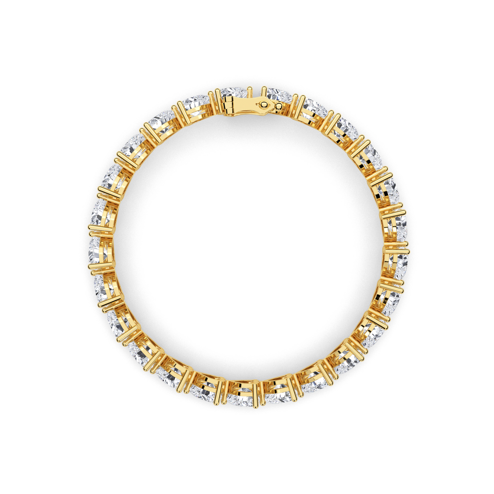 Elegant heart shaped diamond tennis bracelet in rose gold - perfect anniversary gift with ethical lab grown stones