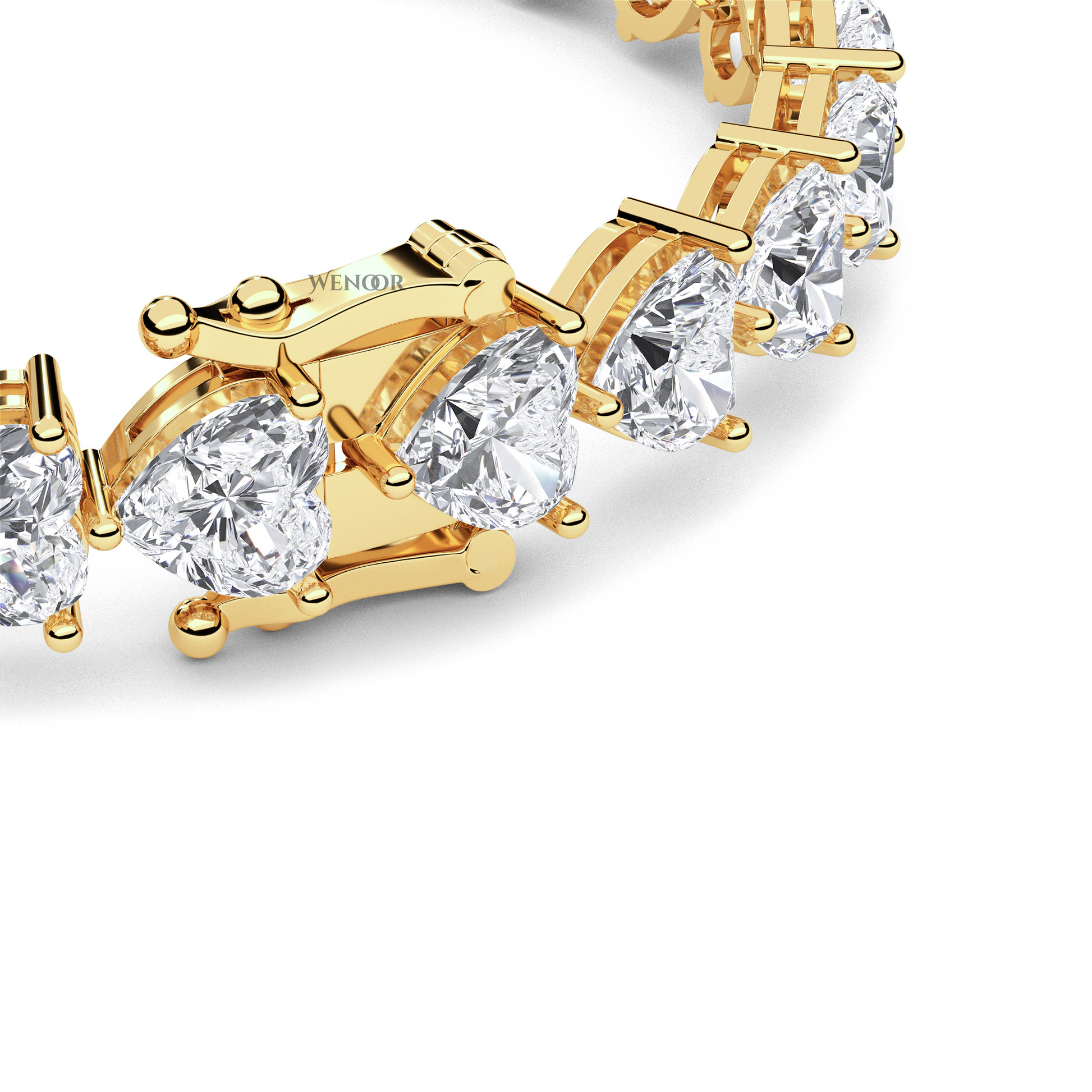 Elegant heart shaped diamond tennis bracelet in rose gold - perfect anniversary gift with ethical lab grown stones