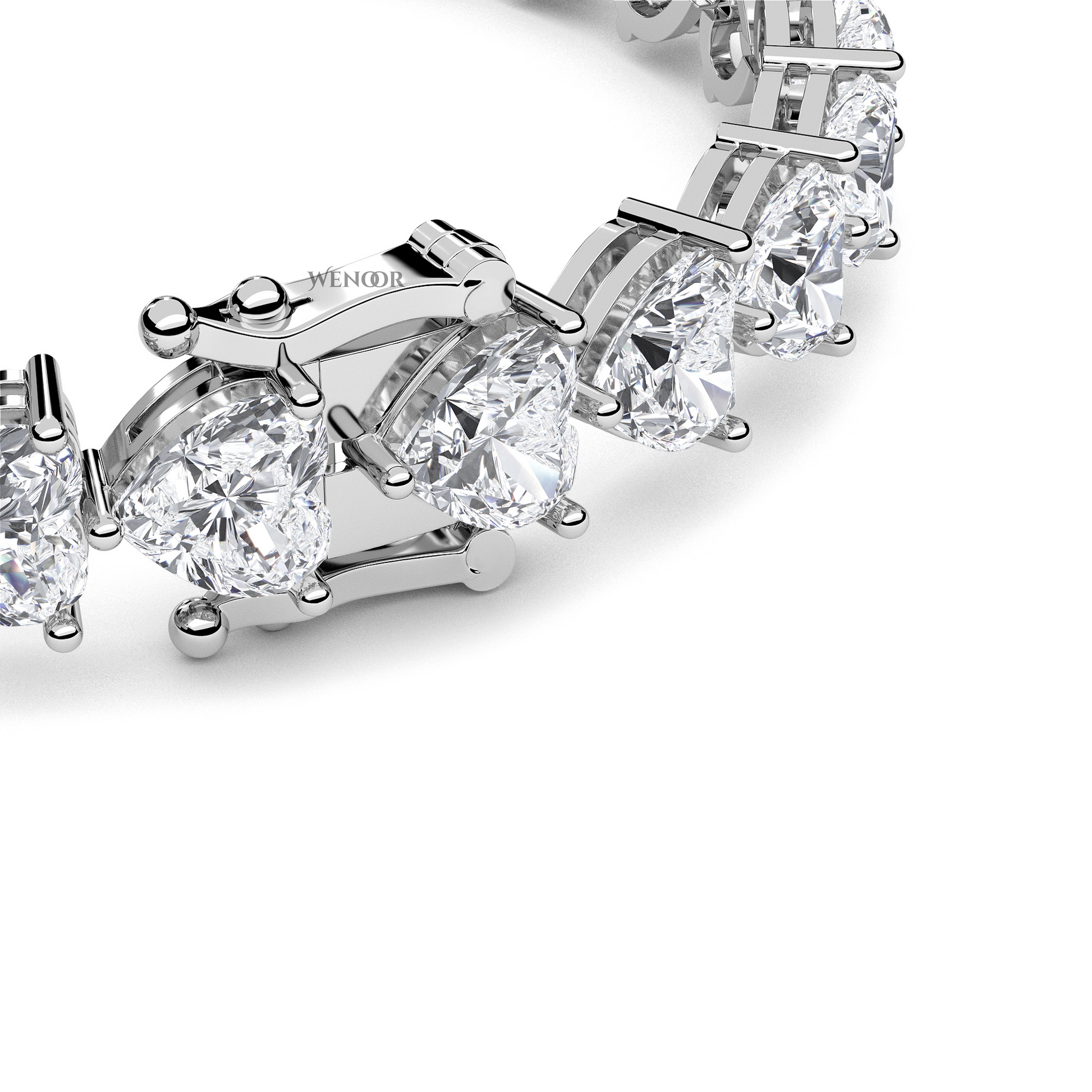 Elegant heart shaped diamond tennis bracelet in rose gold - perfect anniversary gift with ethical lab grown stones