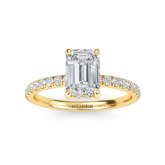 emerald cut lab grown diamond engagement rings​ for women's