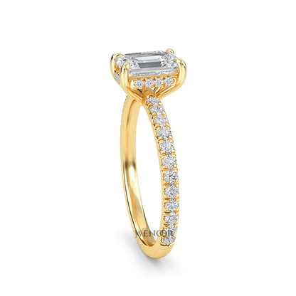 emerald cut lab grown diamond engagement rings​ for women's