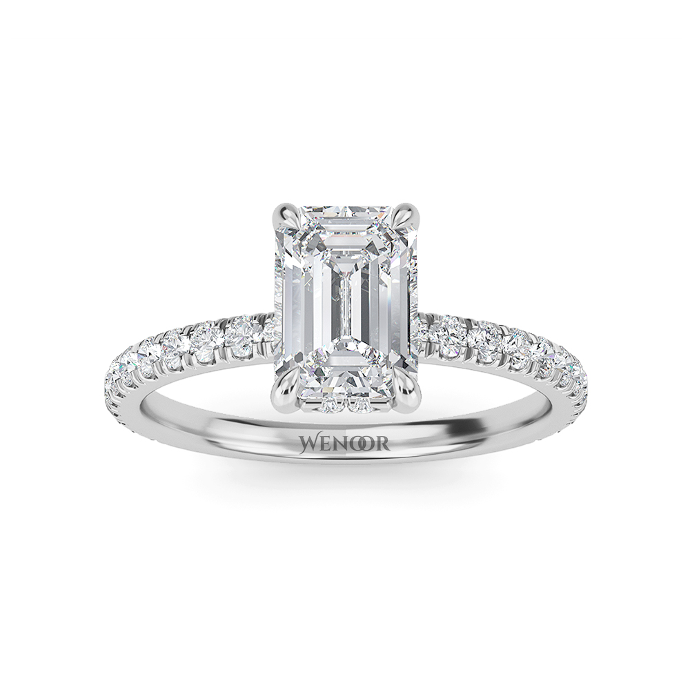 emerald cut lab grown diamond engagement rings​ for women's
