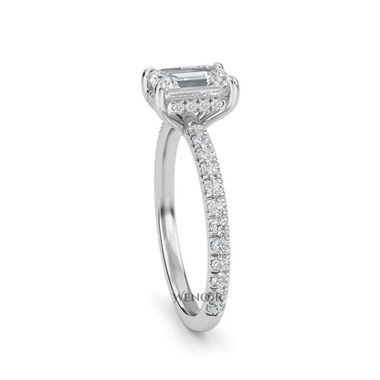 emerald cut lab grown diamond engagement rings​ for women's