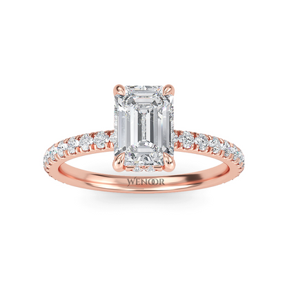 emerald cut lab grown diamond engagement rings​ for women's