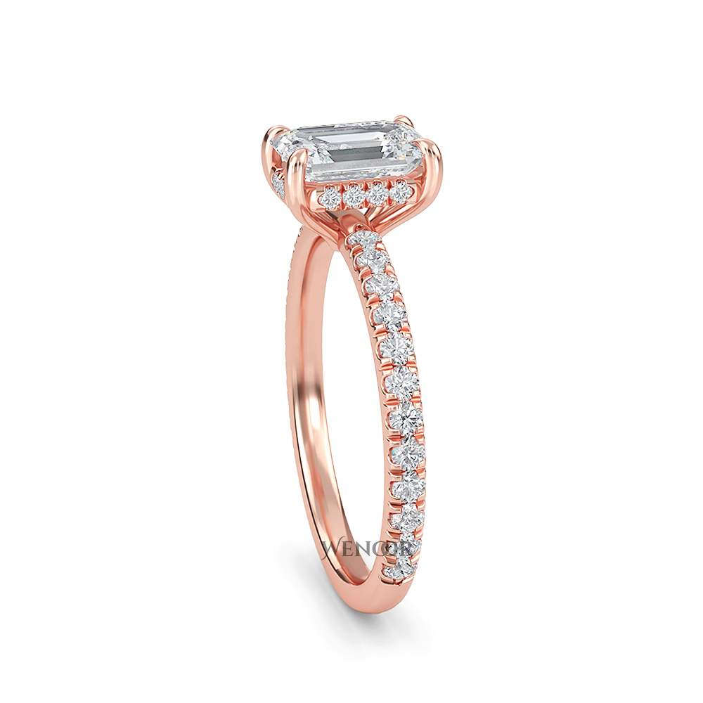 emerald cut lab grown diamond engagement rings​ for women's