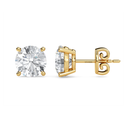 round brilliant lab diamond stud earrings - At Wenoor