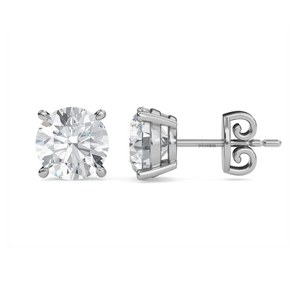 round brilliant lab diamond stud earrings - At Wenoor