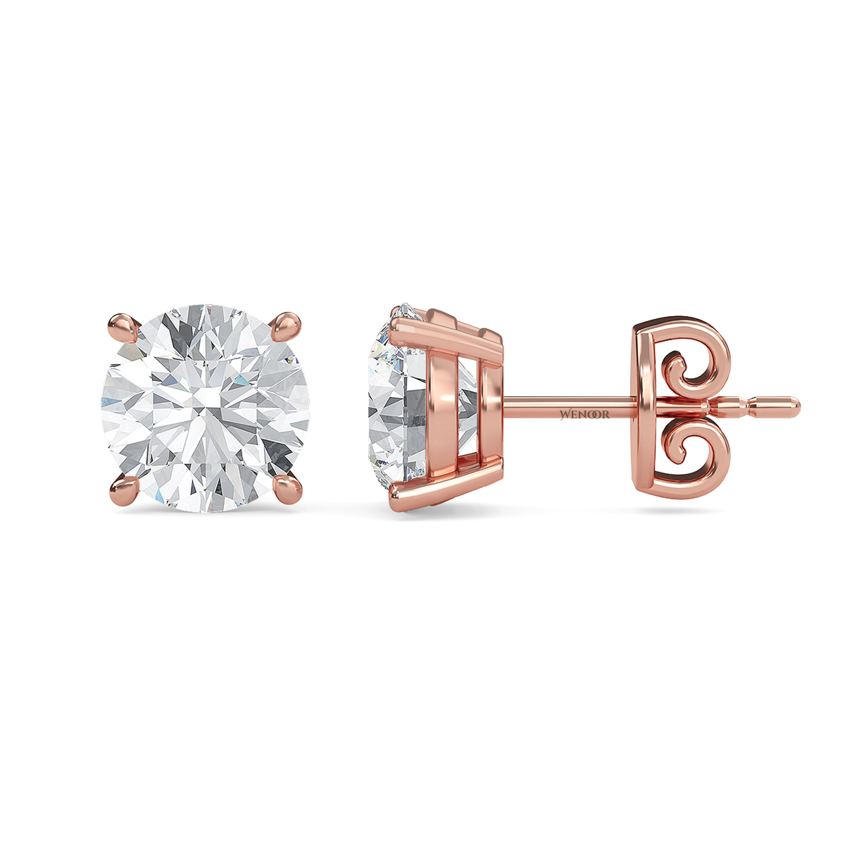 round brilliant lab diamond stud earrings - At Wenoor