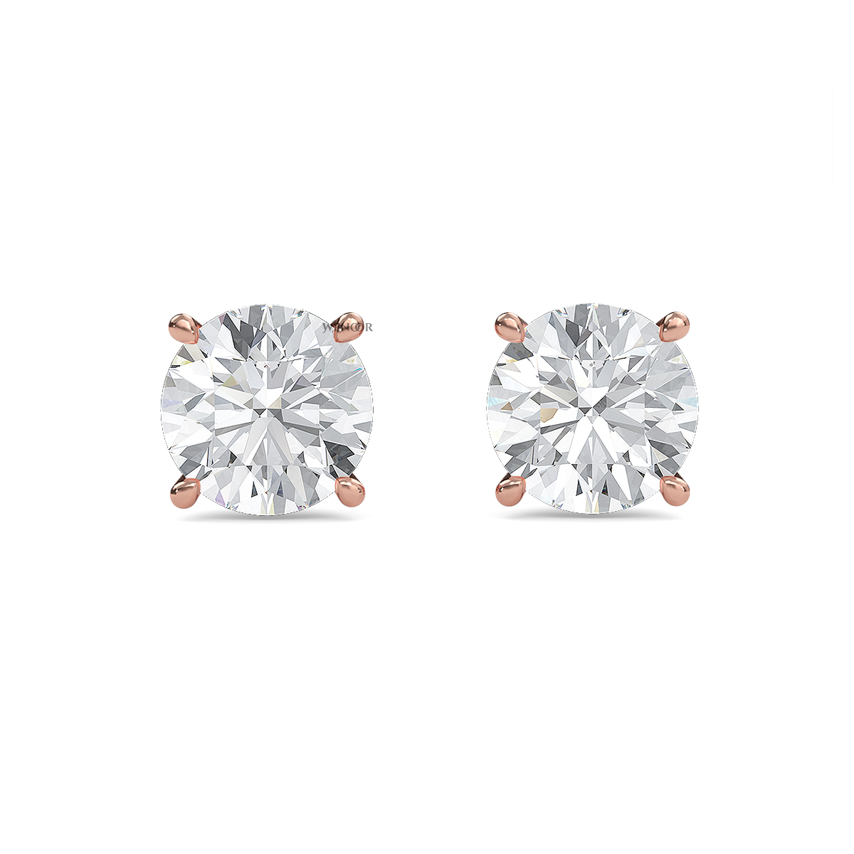 round brilliant lab diamond stud earrings - At Wenoor