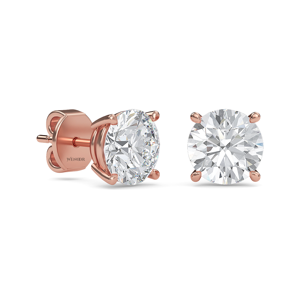 round brilliant lab diamond stud earrings - At Wenoor