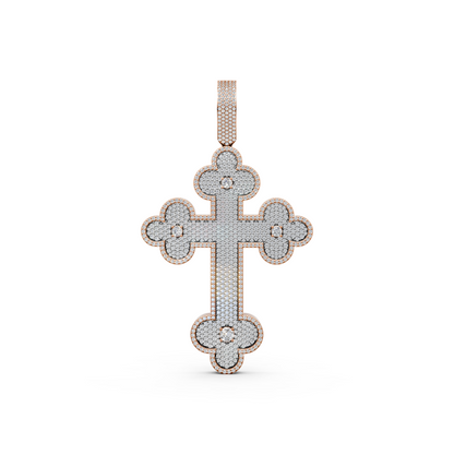Jesus cross pave lab-grown diamond pendant necklace for men and women in 14K/18K Rose gold