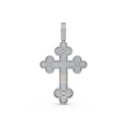 Jesus cross pave lab-grown diamond pendant necklace for men and women in 14K/18K White gold