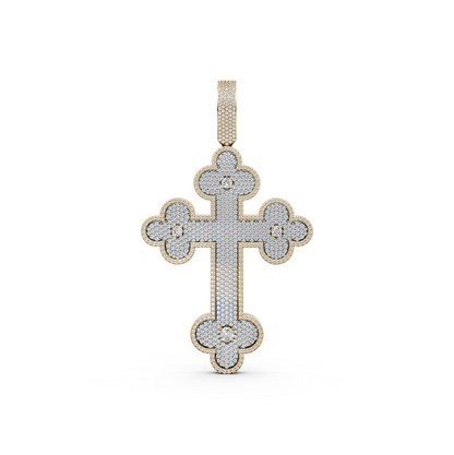 Jesus cross pave lab-grown diamond pendant necklace for men and women in 14K/18K Yellow gold