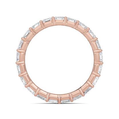 Joylyn Emerald cut lab grown diamond Shared Prong Eternity band Rose Gold ring for women - elegant and sustainable jewelry by Wenoor