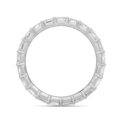 Joylyn Emerald cut lab grown diamond Shared Prong Eternity band White Gold ring for women - elegant and sustainable jewelry by Wenoor