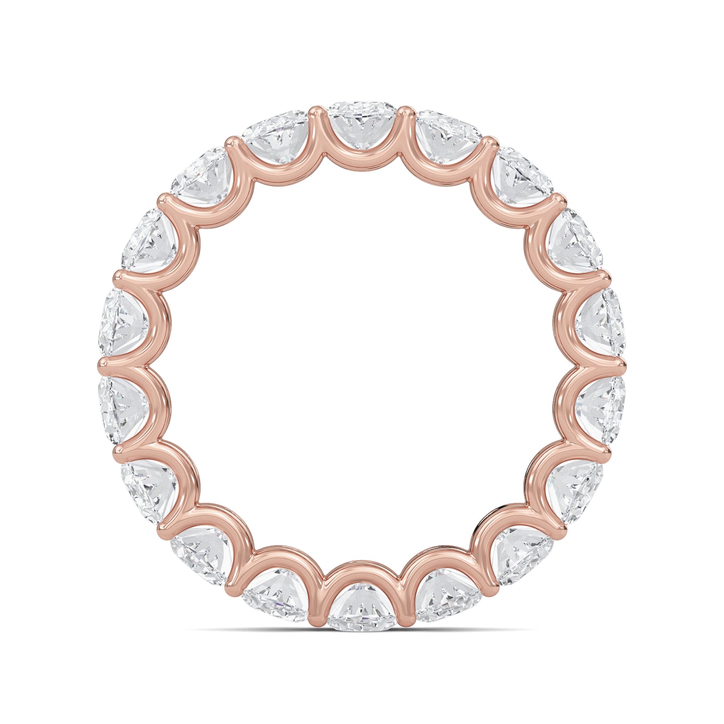 Juniper Oval cut lab-grown diamond U Prong eternity band Rose Gold ring for women - elegant and sustainable jewelry by Wenoor