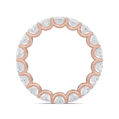 Juniper Oval cut lab-grown diamond U Prong eternity band Rose Gold ring for women - elegant and sustainable jewelry by Wenoor