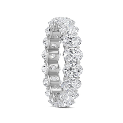 Juniper Oval cut lab-grown diamond U Prong eternity band White Gold ring for women - elegant and sustainable jewelry by Wenoor