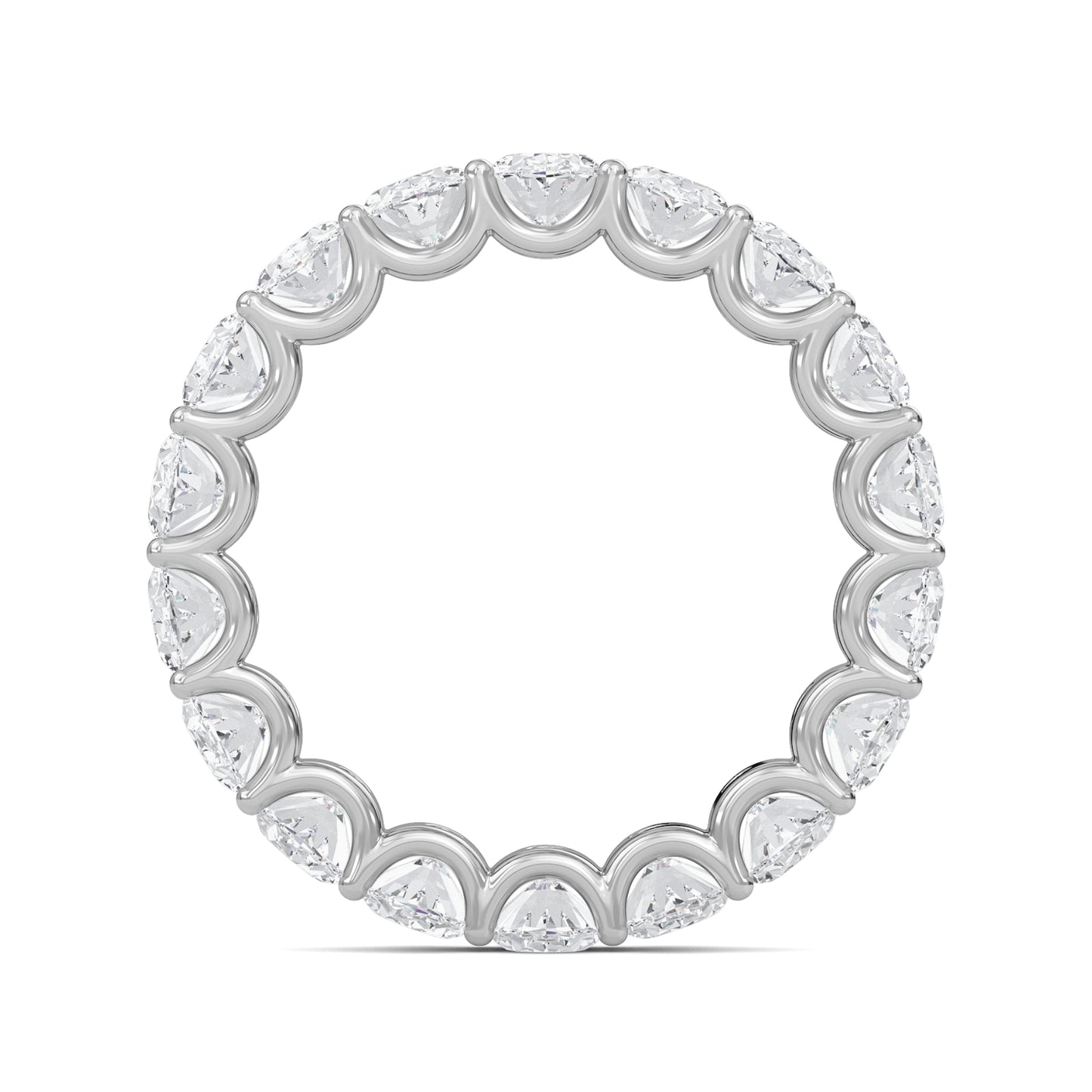 Juniper Oval cut lab-grown diamond U Prong eternity band White Gold ring for women - elegant and sustainable jewelry by Wenoor