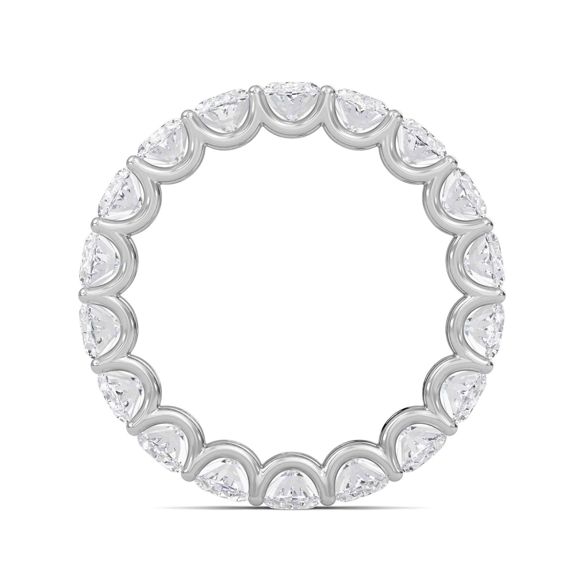 Juniper Oval cut lab-grown diamond U Prong eternity band White Gold ring for women - elegant and sustainable jewelry by Wenoor