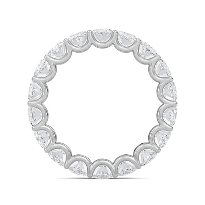 Juniper Oval cut lab-grown diamond U Prong eternity band White Gold ring for women - elegant and sustainable jewelry by Wenoor