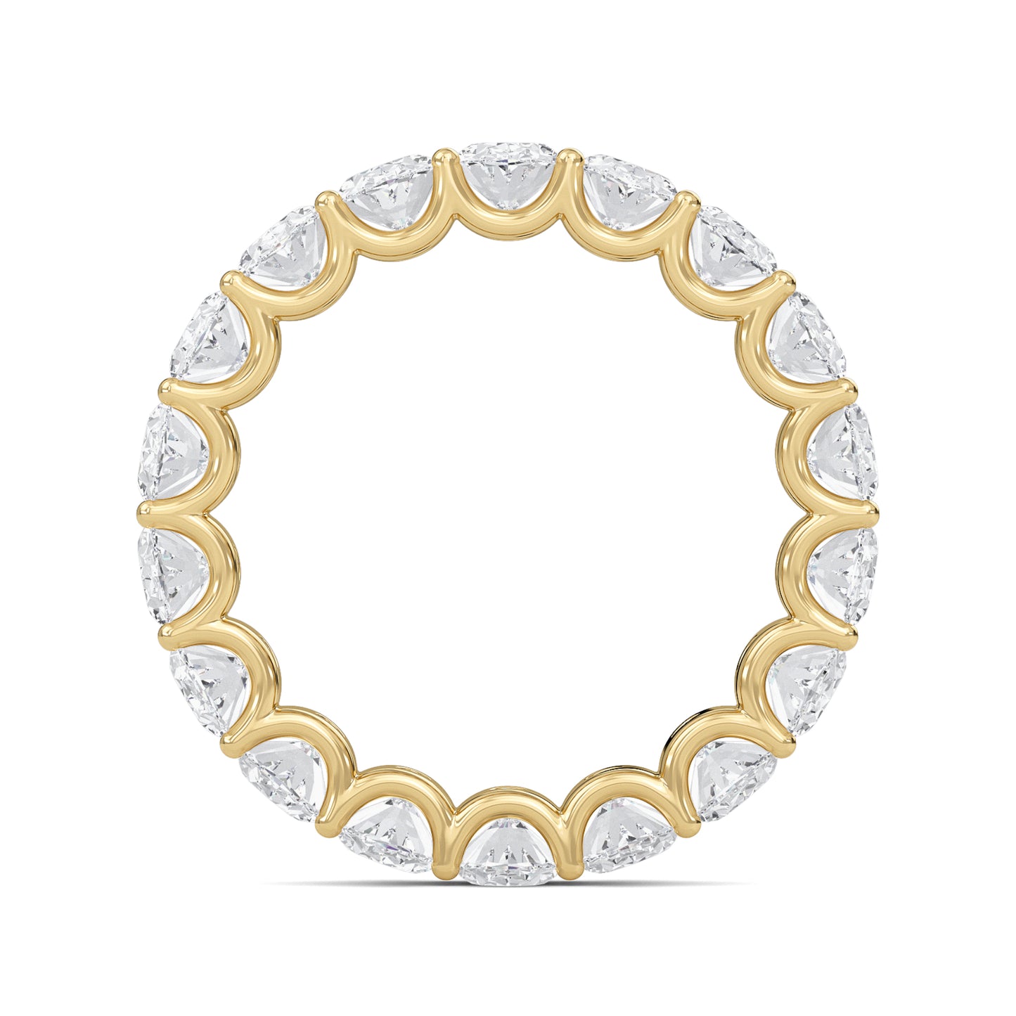 Juniper Oval cut lab-grown diamond U Prong eternity band Yellow Gold ring for women - elegant and sustainable jewelry by Wenoor