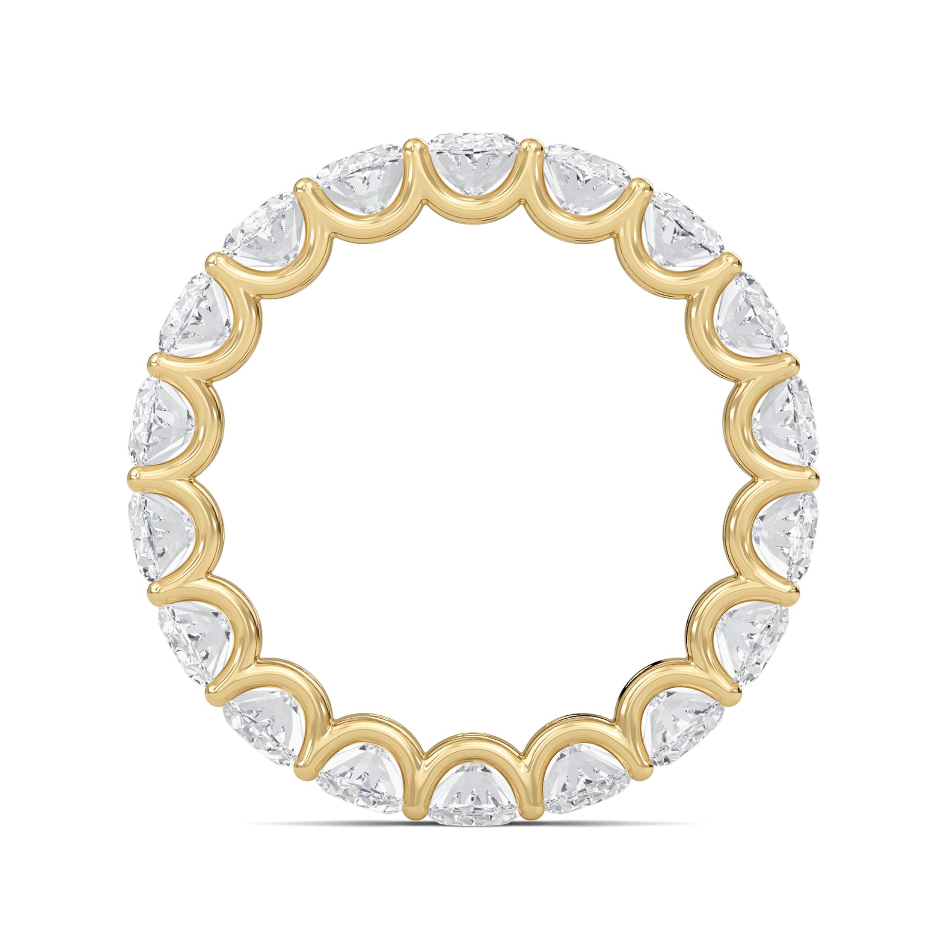 Juniper Oval cut lab-grown diamond U Prong eternity band Yellow Gold ring for women - elegant and sustainable jewelry by Wenoor