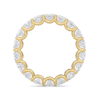Juniper Oval cut lab-grown diamond U Prong eternity band Yellow Gold ring for women - elegant and sustainable jewelry by Wenoor