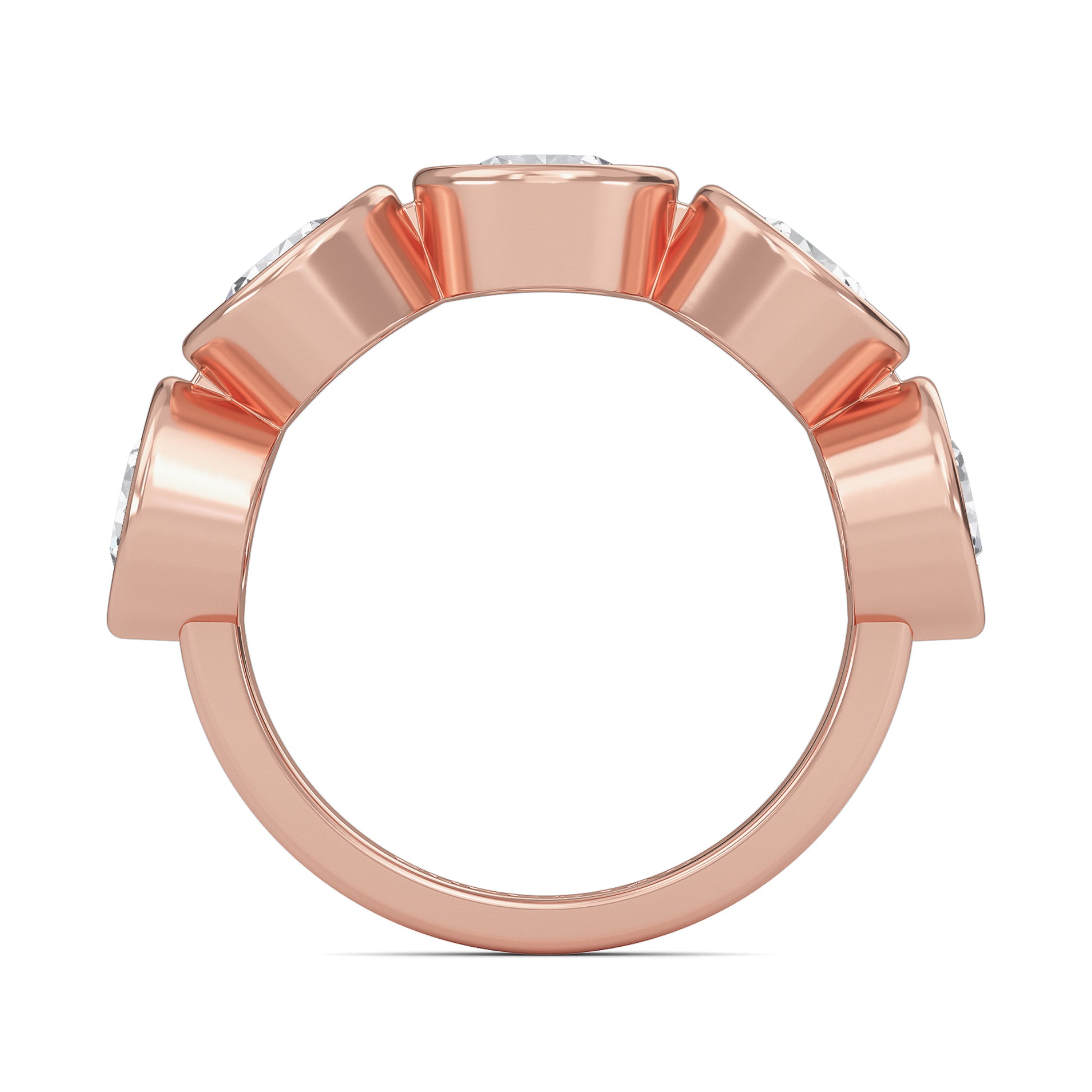 Kaelyn Round cut lab grown diamond Bezel Eternity band Rose Gold Ring for women - elegant and sustainable jewelry by Wenoor