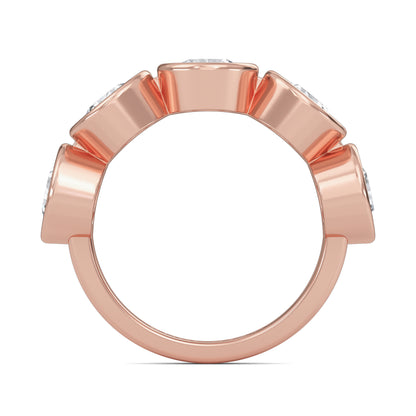 Kaelyn Round cut lab grown diamond Bezel Eternity band Rose Gold Ring for women - elegant and sustainable jewelry by Wenoor