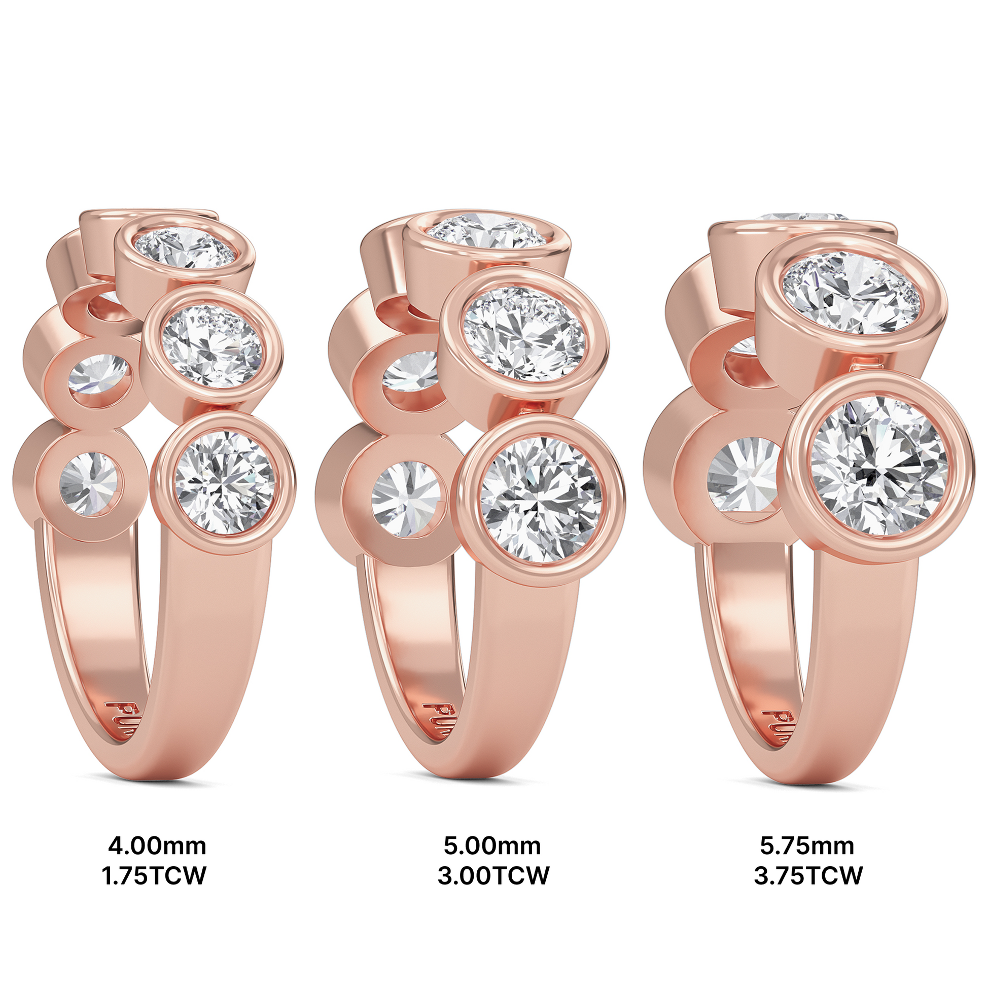 Kaelyn Round cut lab grown diamond Bezel Eternity band Rose Gold Ring for women - elegant and sustainable jewelry by Wenoor