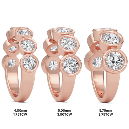 Kaelyn Round cut lab grown diamond Bezel Eternity band Rose Gold Ring for women - elegant and sustainable jewelry by Wenoor