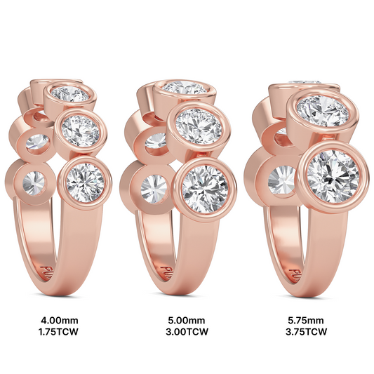 Kaelyn Round cut lab grown diamond Bezel Eternity band Rose Gold Ring for women - elegant and sustainable jewelry by Wenoor