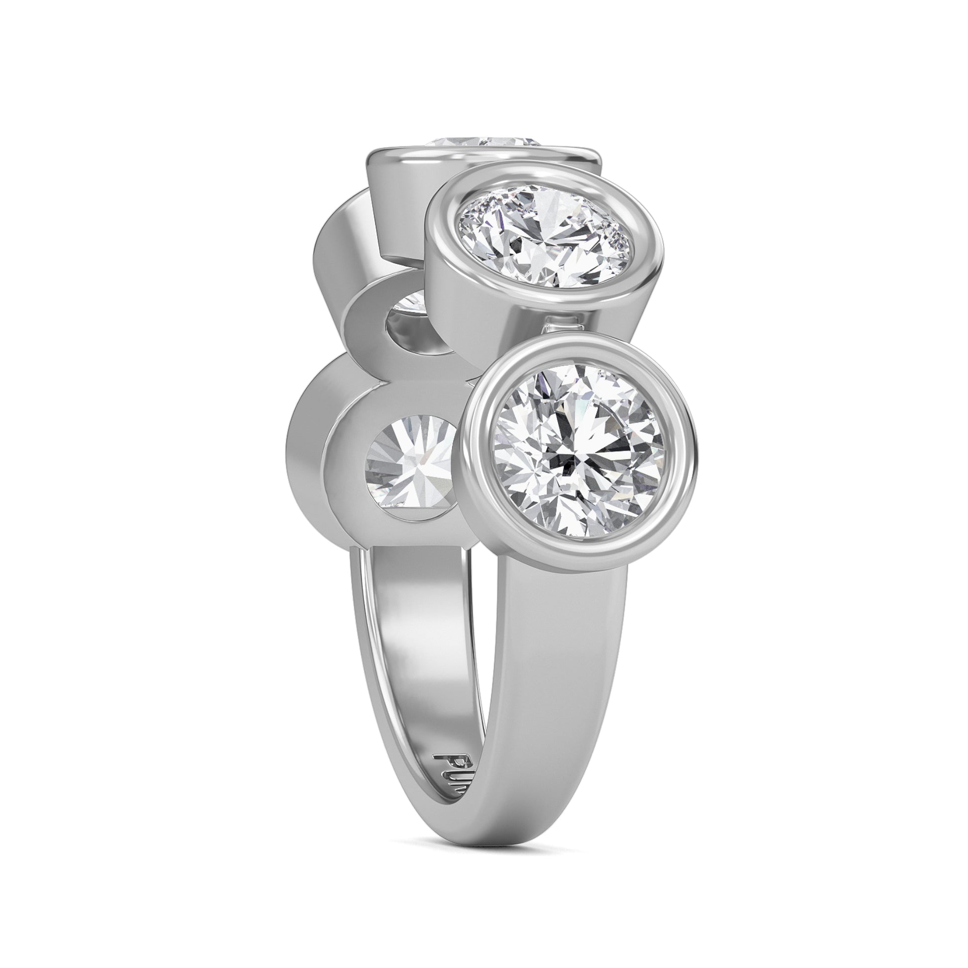 Kaelyn Round cut lab grown diamond Bezel Eternity band White Gold Ring for women - elegant and sustainable jewelry by Wenoor