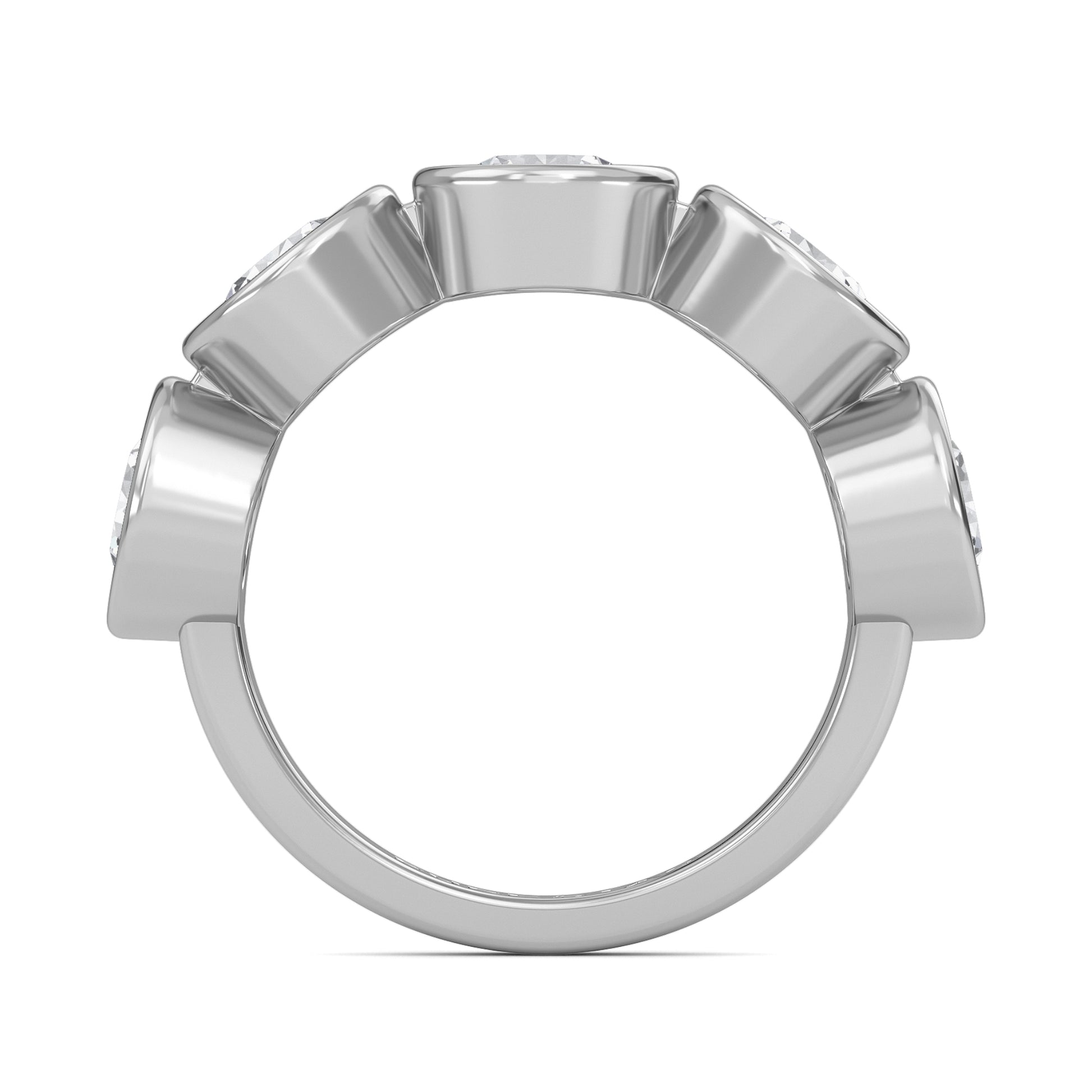 Kaelyn Round cut lab grown diamond Bezel Eternity band White Gold Ring for women - elegant and sustainable jewelry by Wenoor