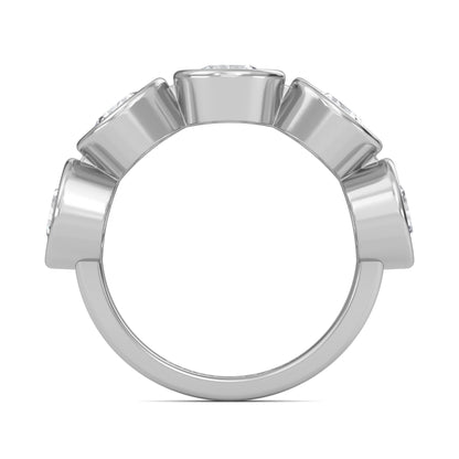 Kaelyn Round cut lab grown diamond Bezel Eternity band White Gold Ring for women - elegant and sustainable jewelry by Wenoor